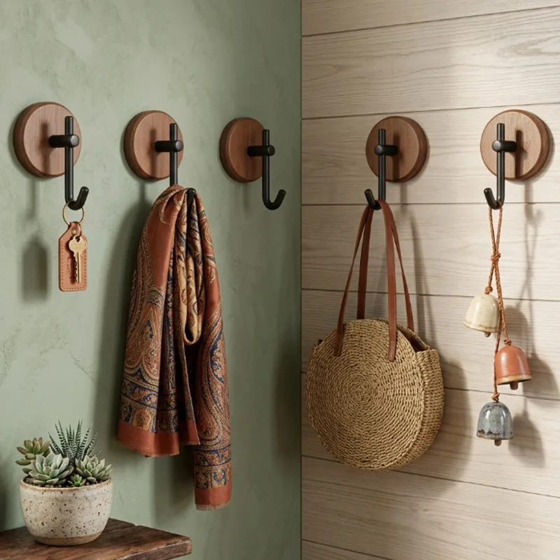 3Pcs No Drill Adhesive Wall Hooks, Heavy Duty Waterproof Rustproof J-Shaped Removable Hooks for Coat Hat Bag Entryway Bathroom