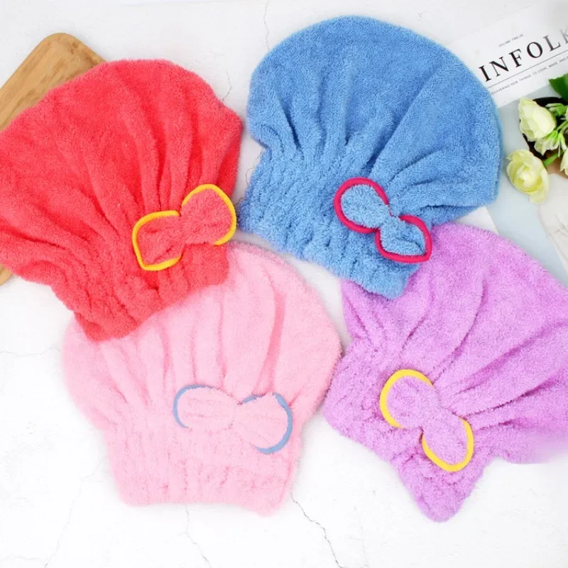 4pcs Microfiber Quickly Dry Hair Hat Bathroom Hats Shower Cap Wrapped Towels Home Textile Bath Accessories