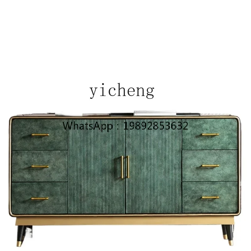 Light Luxury Sideboard Cabinet Solid Wood Storage Home Entrance Cabinet Living Room High-Grade Storage Rack Tea Cabinet