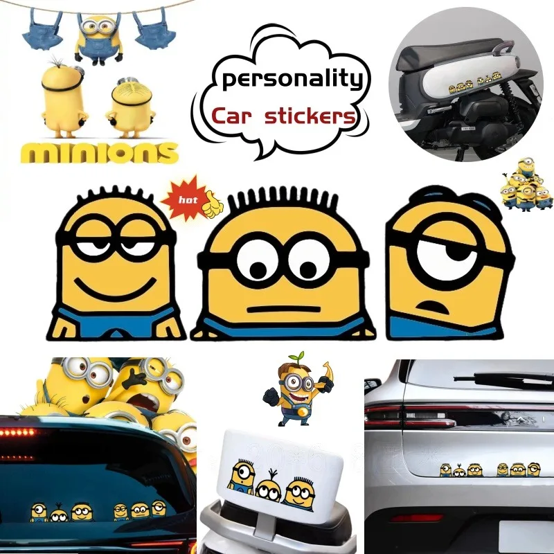 

Minions car window stickers, cute and stylish cartoon creative kawaii electric vehicle stickers, waterproof, gift for friends