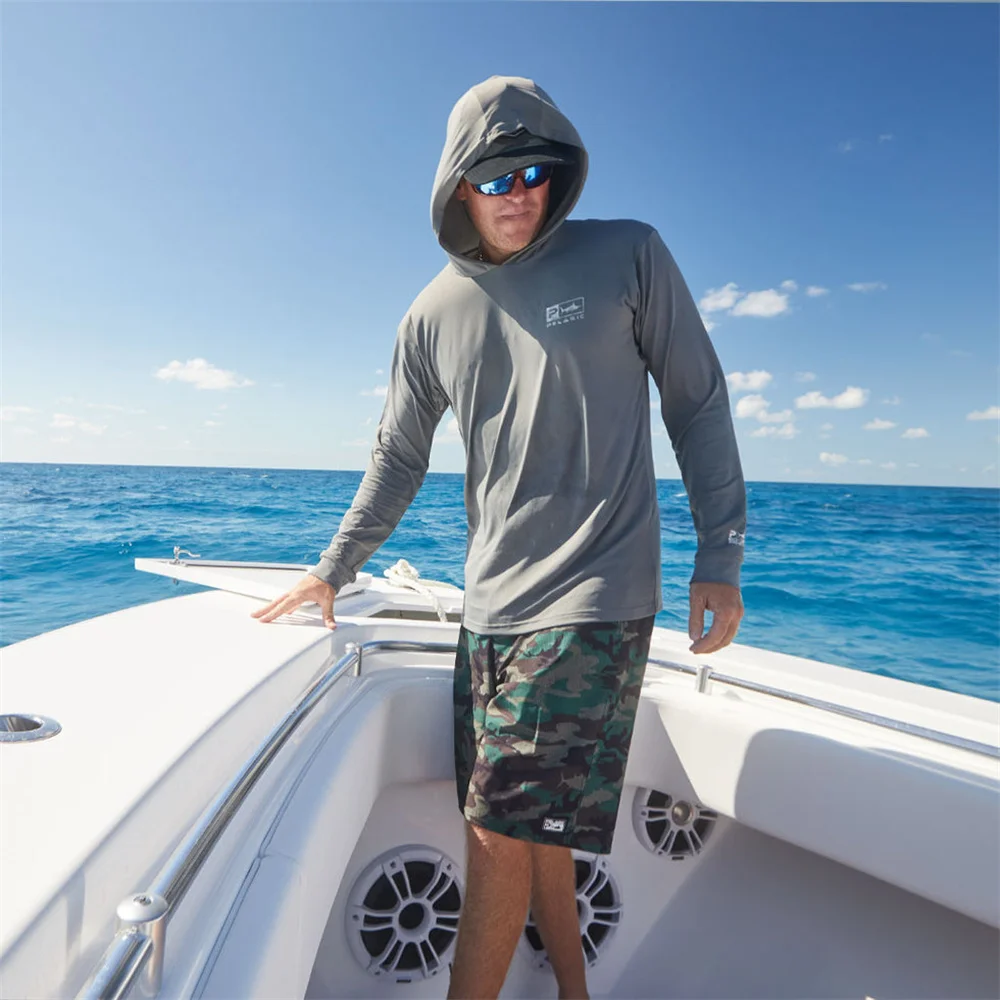 

Fishing Png Apparel Summer Outdoor Men Long Sleeve T Shirt Fish Shirt Sun Protection Breathable Hooded Angling Clothing