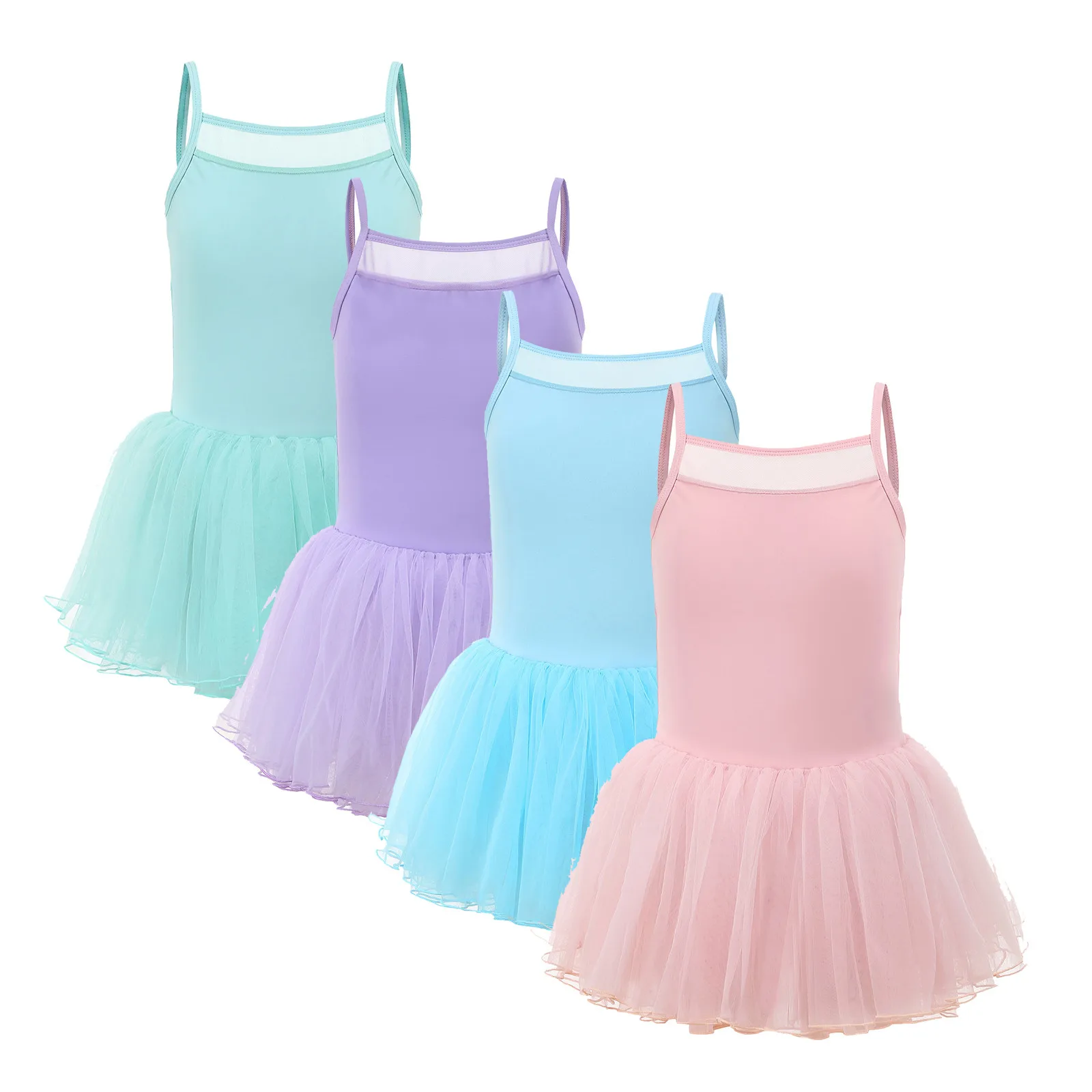 Toddler Ballet Leotard Dance Tutu Dress For Girls 1 2 3 4 5 6 Years Solid Sleeveless Ballet Dancewear Kids Dance Skirts Summer