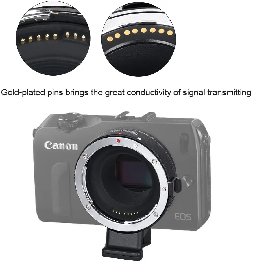 Commlite CM-EF-EOSM Auto-Focus Electronic Lens Mount Adapter for Canon EF lens to Canon EOSM camera with IS function