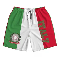 2023 Summer Polyester Italy Country Flag 3D Printed Men's Board Shorts Beach Pocket Running Summer Pants