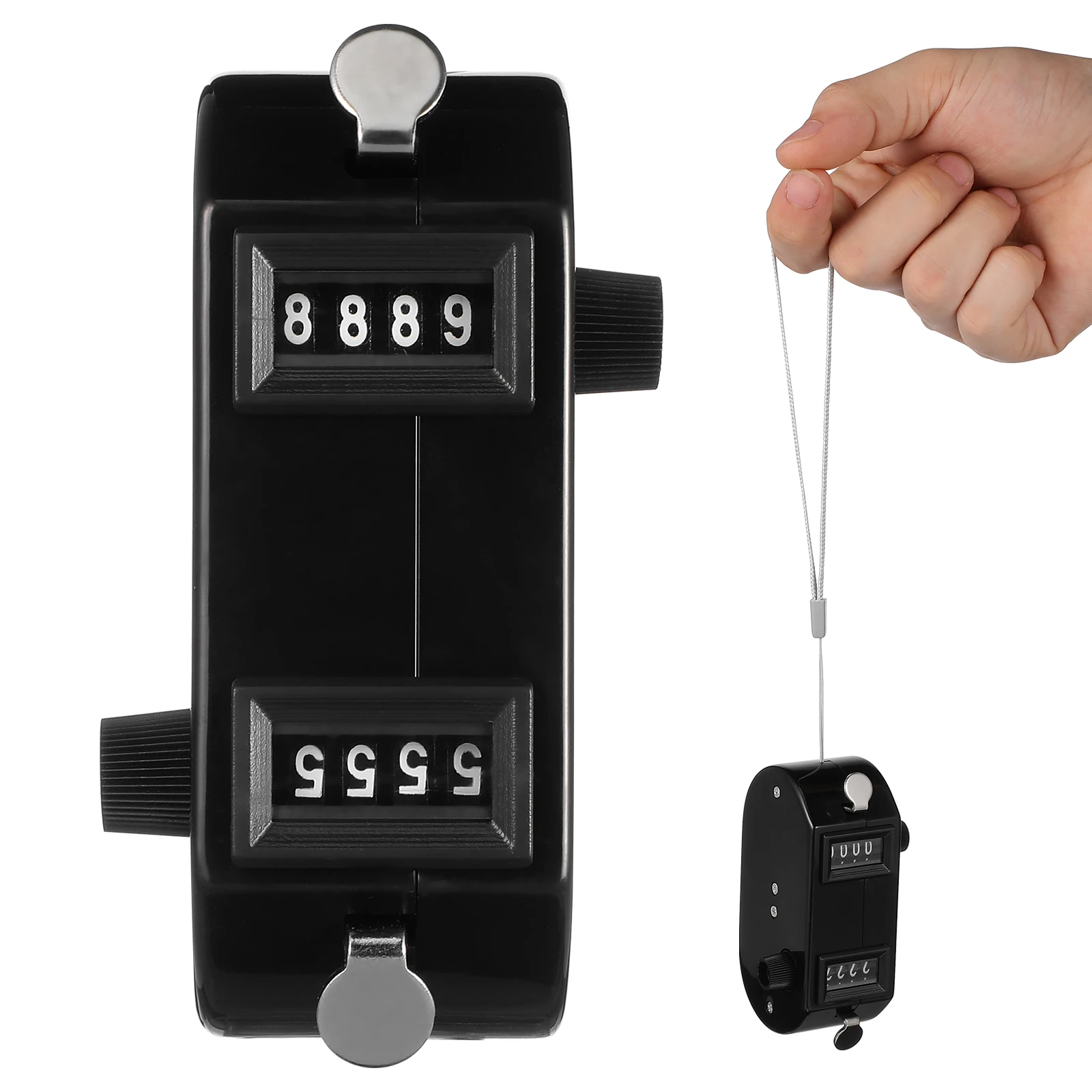 

Dual Tally Counter 4 Digit Display Mechanical Handheld Clicker For Baseball Golf Pitch Counting Sports Training Lap