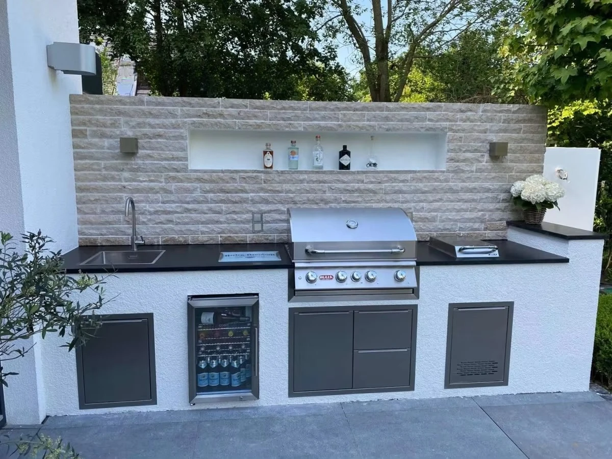 Black Garden DIY Camping BBQ Complete Outdoor Kitchen BBQ Island