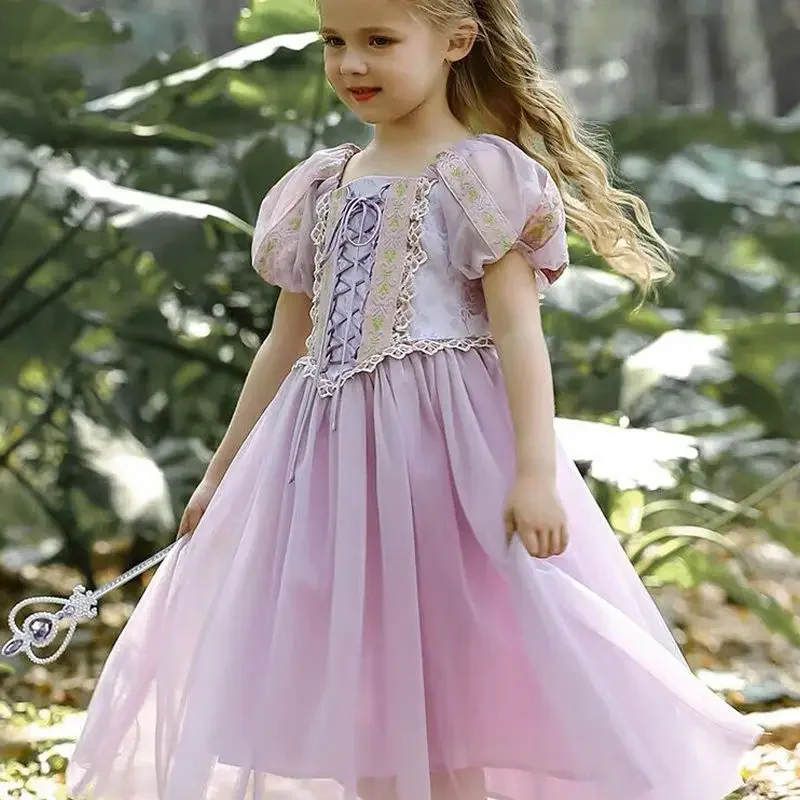 

Summer Princess Flower Girl Dresses Ball Gown Baby Girls Couture Birthday Outfit Wedding Party Short sleeve Dresses Costumes