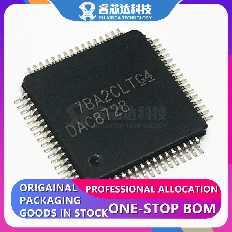 RXDNA IC DAC8728SPAG DAC8728 TQFP64 DAC8728SPAGR 16 Bit Digital to Analog Converter 8 64-TQFP (10x10) original genuine