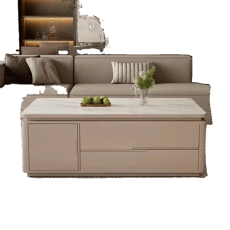 

New rock slab modern kung fu tea table multi functional simple living room tea table