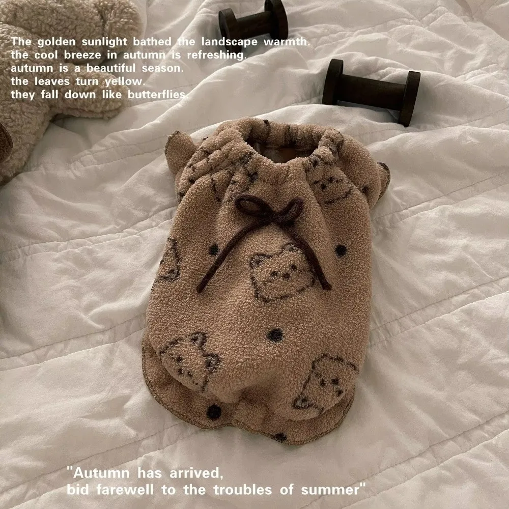 جديد الخريف الشتاء الحيوانات الأليفة سترة سميكة القط المنزل الملابس مزدوجة الوجهين الدافئة تيدي ملابس خاصة تيدي بير معطف للكلاب الصغيرة #2