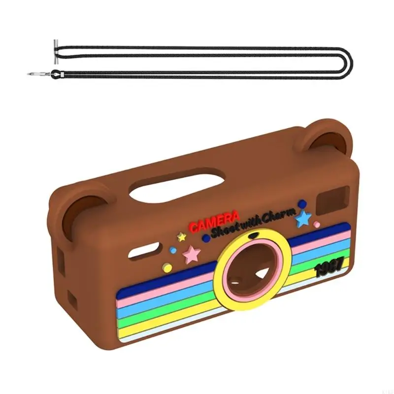 Daily Carry Camera Sleeve for Keychain Digital Camera, Soft Silicone Case with Dedicated Openings &Lanyard K1KF