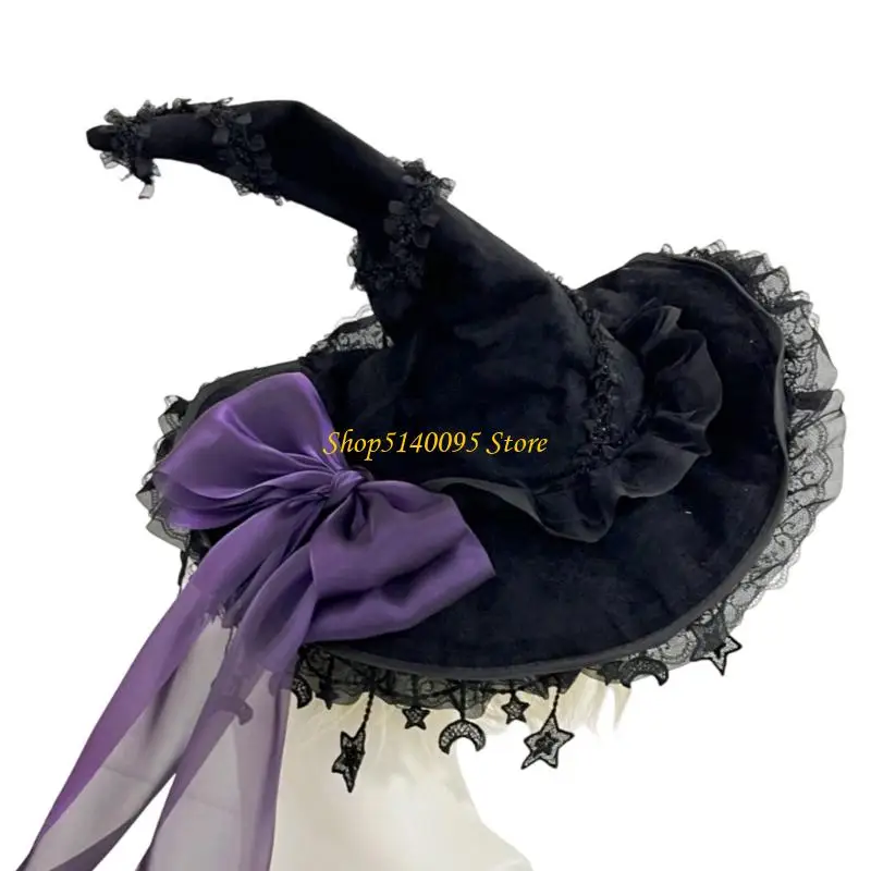 Dxae Halloween Witch Hat Wizard Chapeaux pour femmes Girls Cadeaux Halloween cosplay Costume Masquerades Carnivals Party