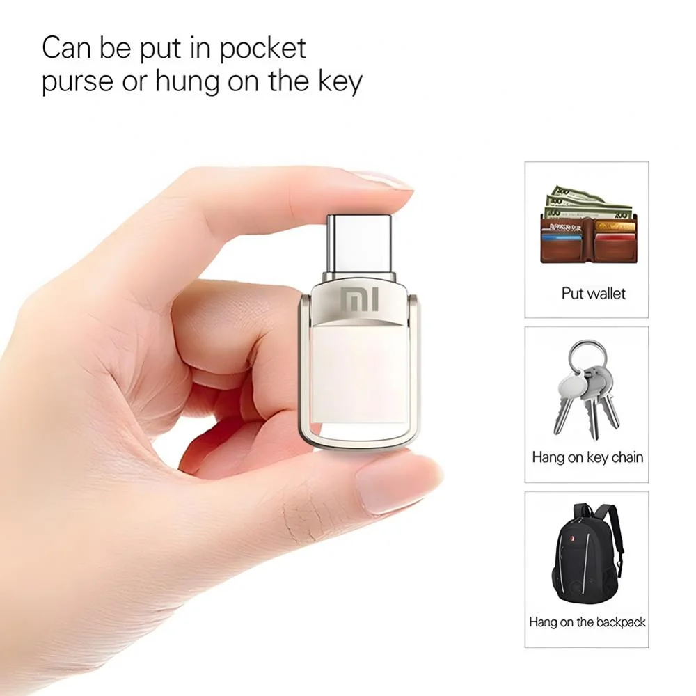 Xiaomi USB 2TB Flash Drive OTG Metal USB 3.2 Pen Drive Key Type C High Speed Pendrive Mini Flash Drive Memory Stick Waterproof