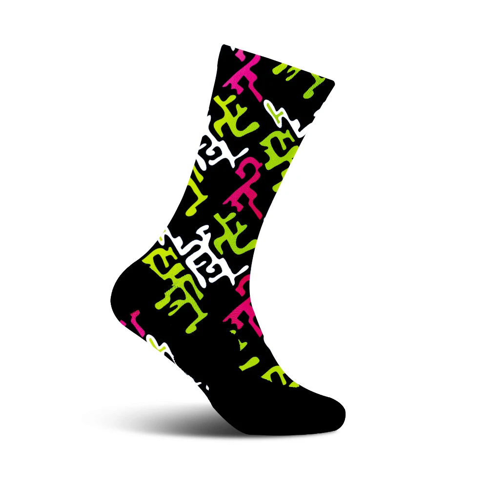 

Граффити-вдохновленные велосипедные носки для мужчин и женщин, влагоотводящие дышащие спортивные велосипедные носки