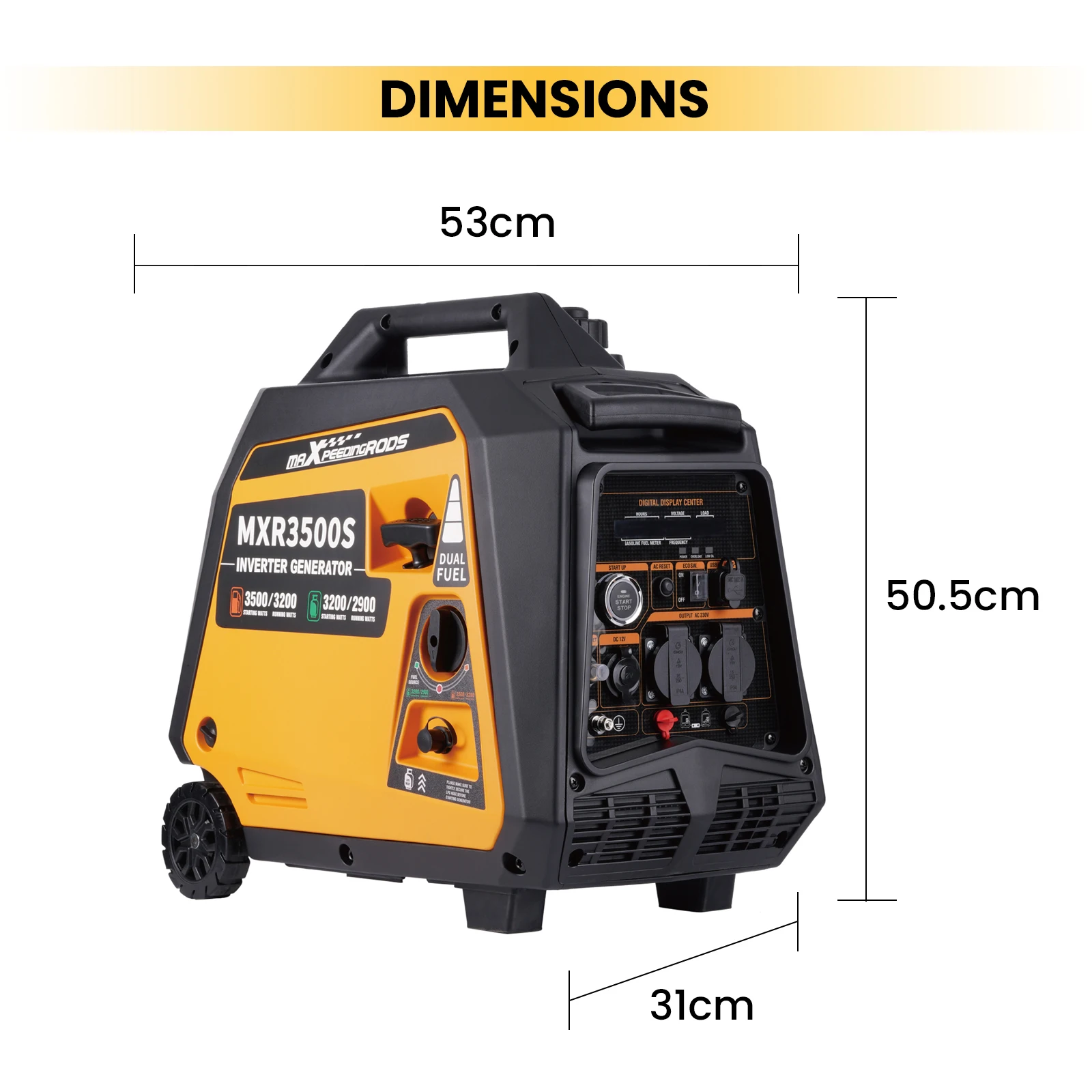 Dual Fuel Gasoline generator Portable Inverter Generator Gasoline & LPG 3.2Kw USB Connectors For Camping