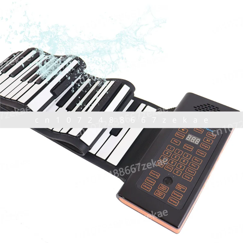 Ręcznie walcowane pianino 88-klawiszowa klawiatura z miękkiego silikonu Wielofunkcyjne, przenośne, składane pianino dla początkujących