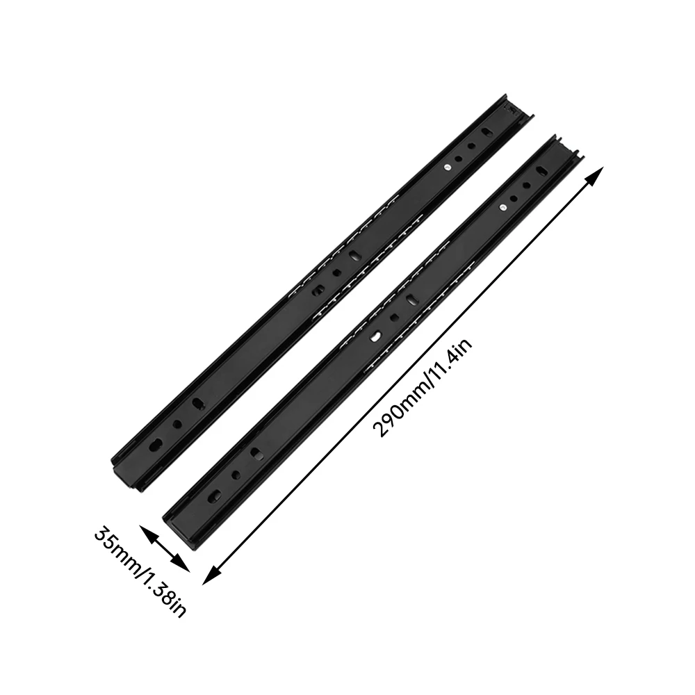 Guida di scorrimento del cassetto a tre sezioni di 35MM di spessore 8 ~ 20 pollici guide per cassetti in acciaio laminato a freddo guide per armadietti a due sezioni