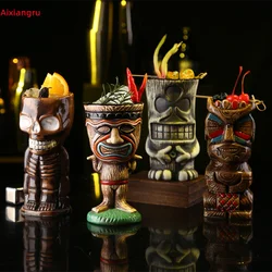 Aixiangru-Tiki Cocktail Glass Cups,Ceramic Cup,Poker Pattern Wine Glasses,Tree Monster,Creative Cocktail Glasses,Bar Accessories