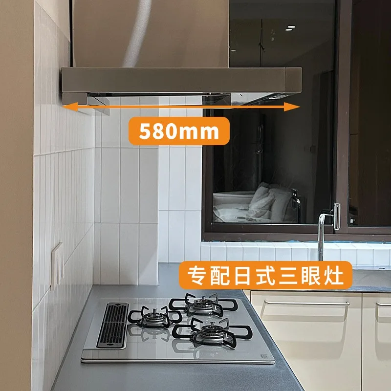 All stainless steel range hood No hanging cabinet Surface mounted range hood Deepened