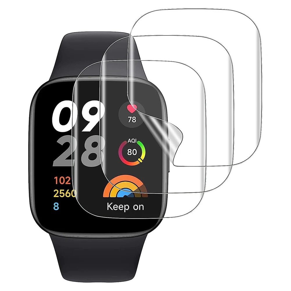 3Pcs Hydrogel Protective Film for Redmi Watch 3 Active/Lite Soft Clear Screen Protector Film for Redmi Watch 4