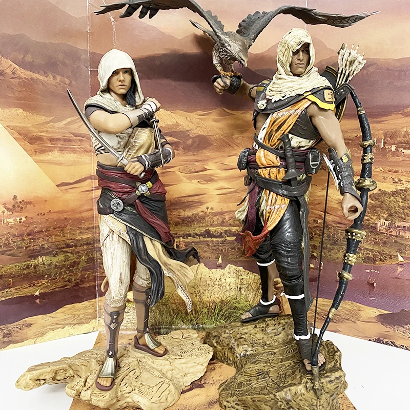 Assassins Creed Aya & Bayek Action Figure High Quality 28CM PVC Statue The Legendary Character Model Toys Christmas Gifts