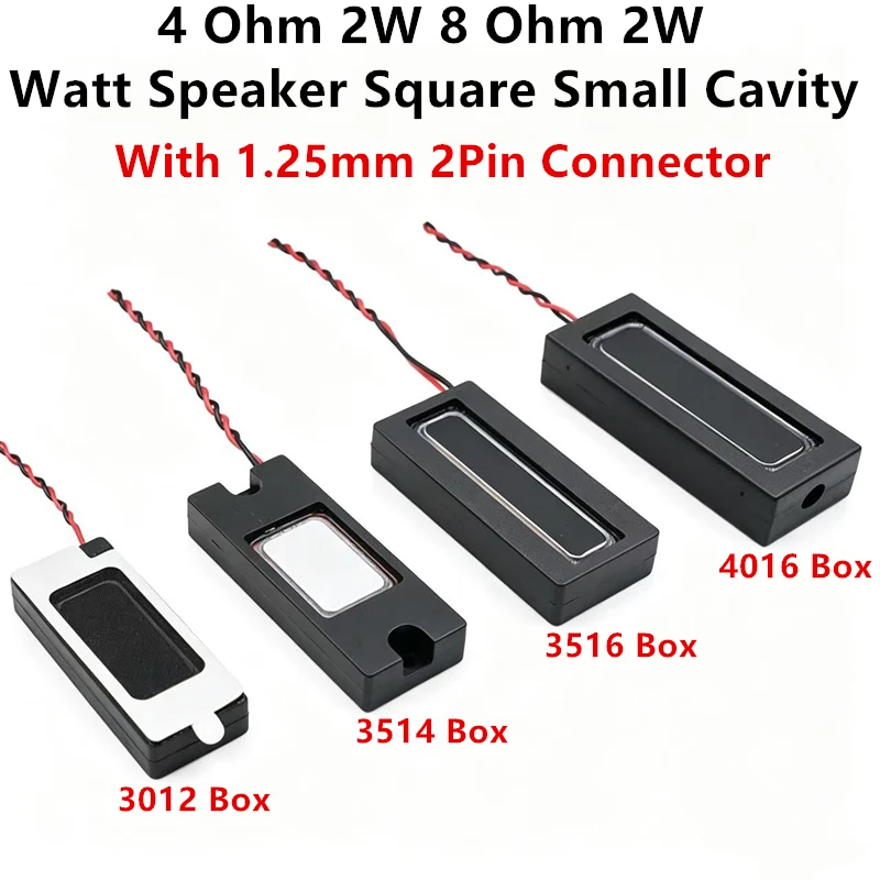 2Pcs 4Ohm 2W 8 Ohm 2W Watt Speaker Square Small Cavity Notebook Computer 4016/3516/3514/3012 Ultra-Thin Box Speaker 2W4R 2W8R