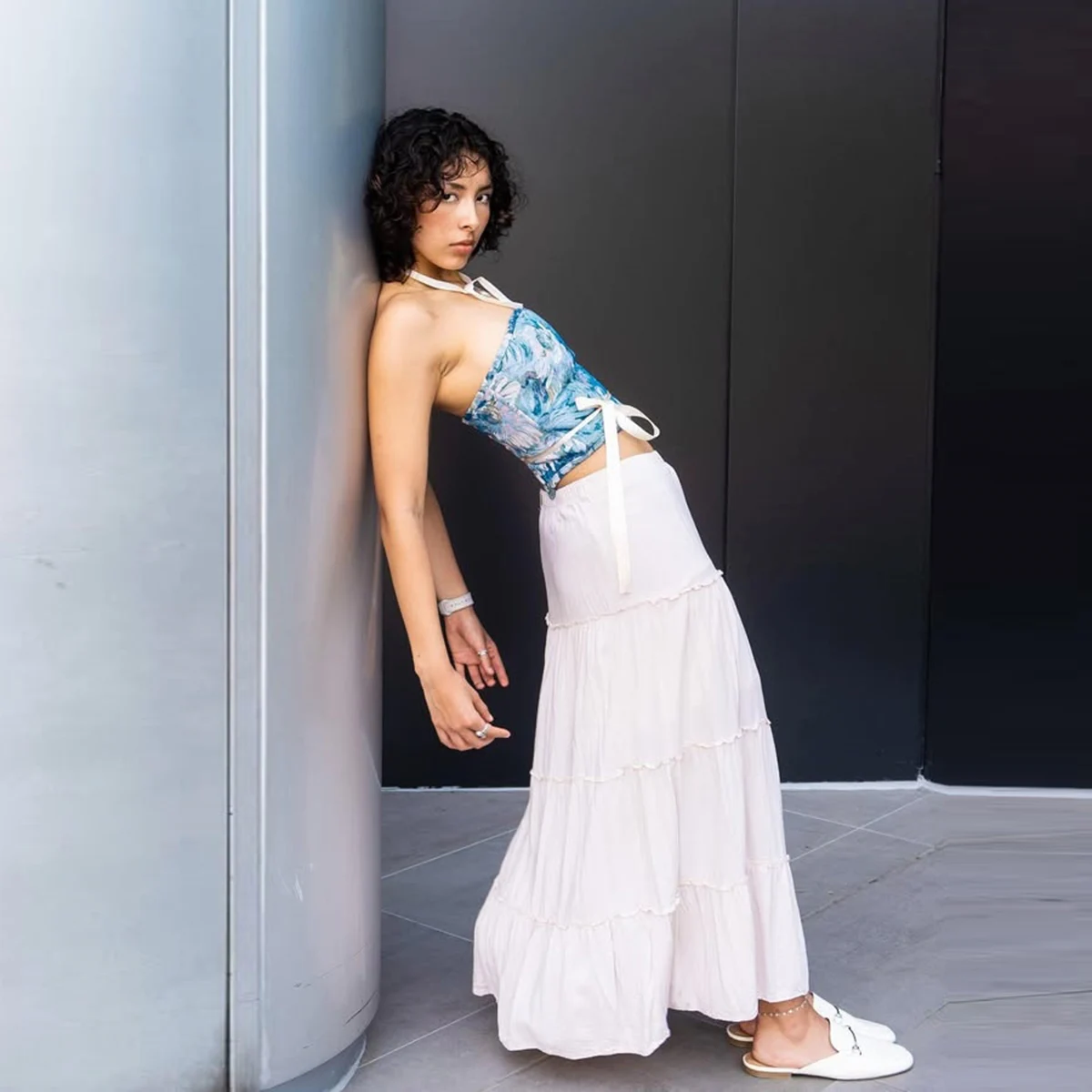 

Elegant White Long Skirt A Line Ankle Length Girls Party Skirt Women Formal Wear Custom Color And Size Lady Skirts