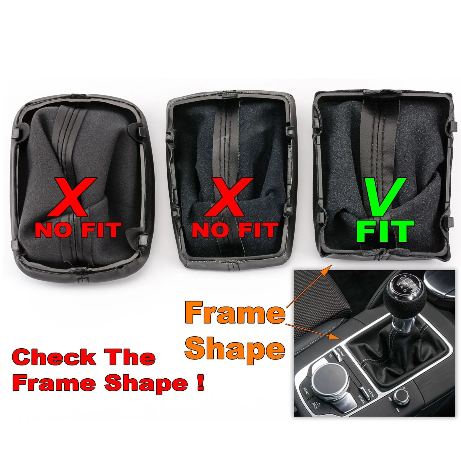 For AUDI S LINE A3 S3 8V 2012 2013 5 Gear 6 Speed Manual MT Car Shift Gear Knob With Leather Knob  Car Styling