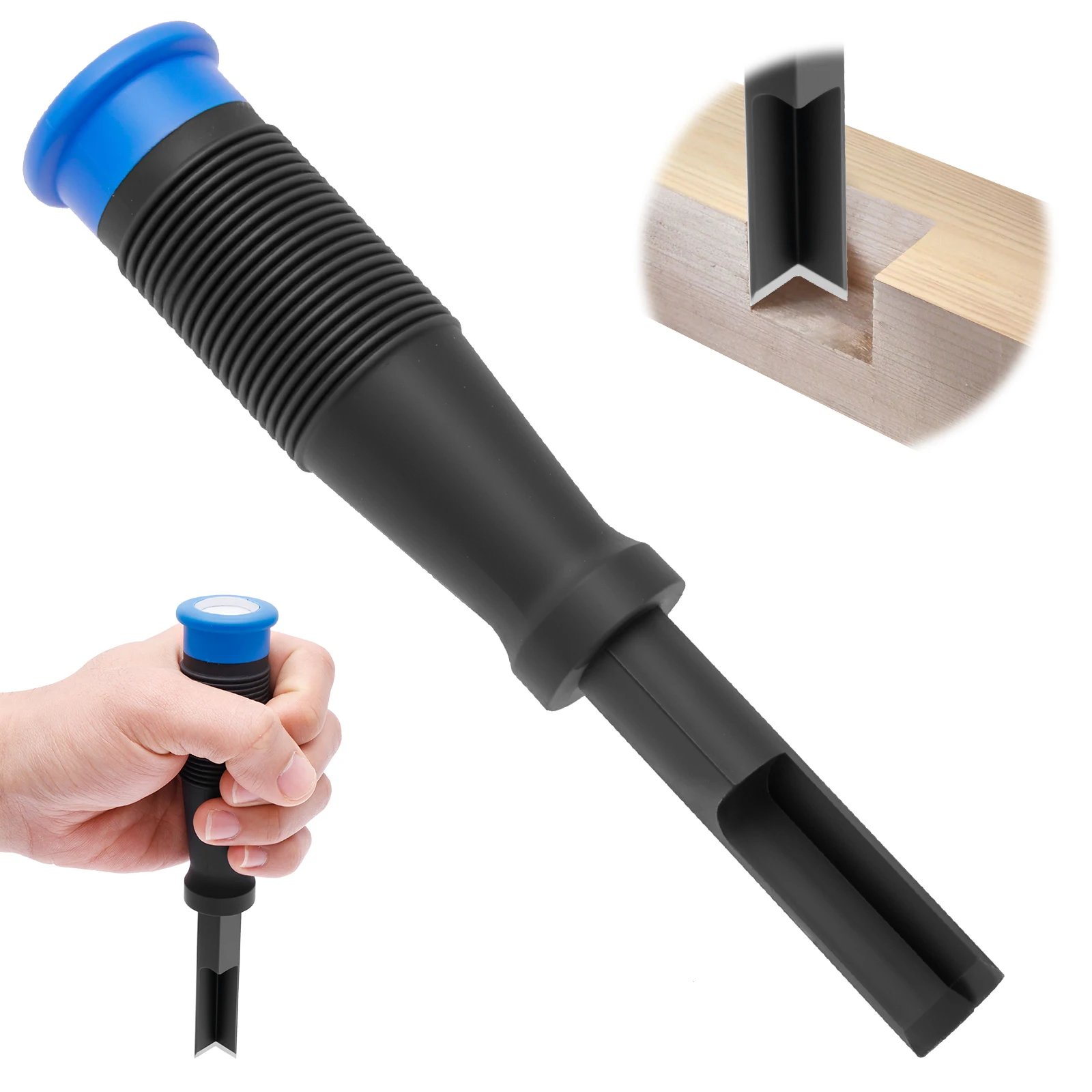 

1 шт. долото по дереву, хромованадиевая сталь 90 ° Квадратное врезное долото с металлической ударной крышкой Угловое долото Эффективная глубокая резка