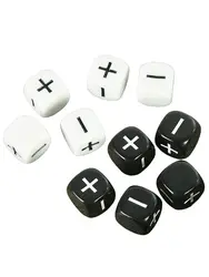 Fate Dice Opaque Black White 10PCS 16mm for Board Game Accessories