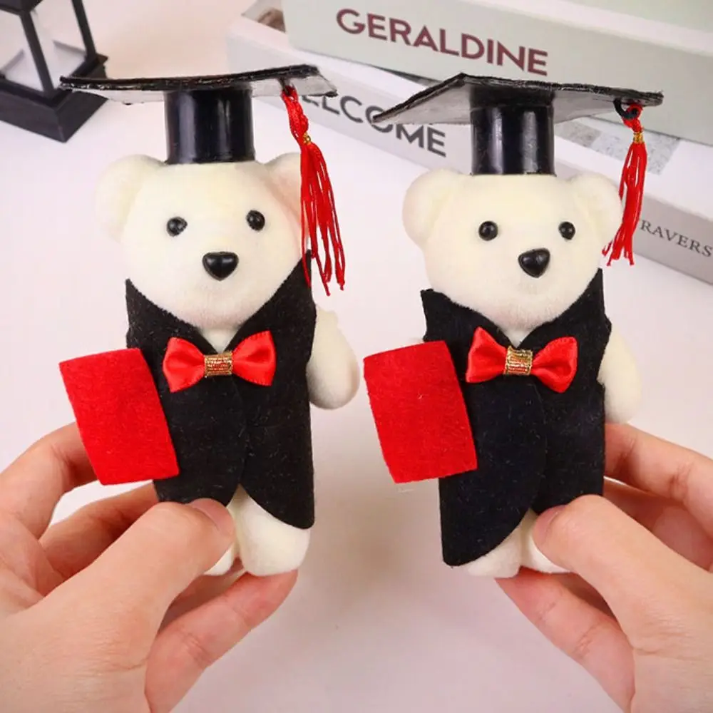 10 pcs/set Graduation Season Graduation Bear Doll Graduation Ceremony Celebrate Party Mini Bear Flower Bouquet Plush 14cm
