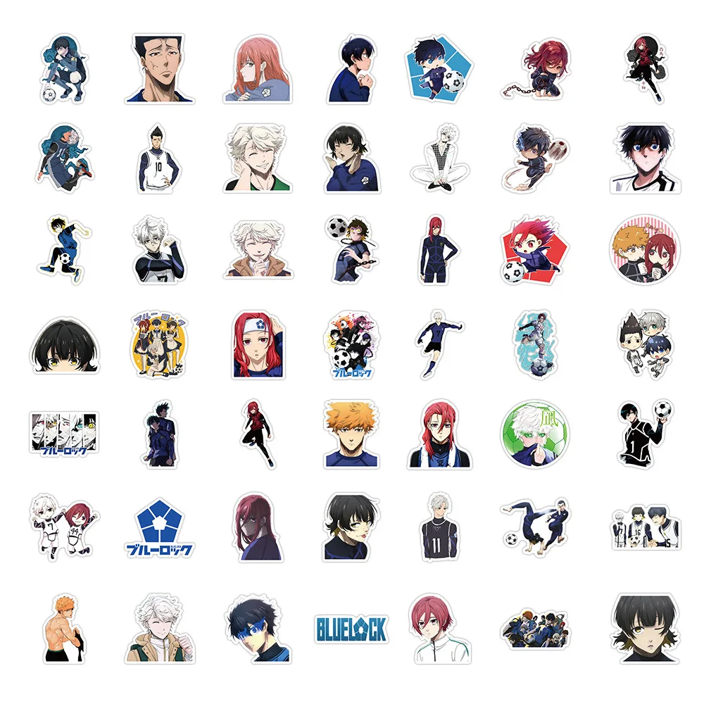 100pcs Blue Lock Stickers Isagi Yoichi Cartoon Stickers Decals DIY Phone Case Laptop Skateboard Cool Anime Kids Sticker Toy