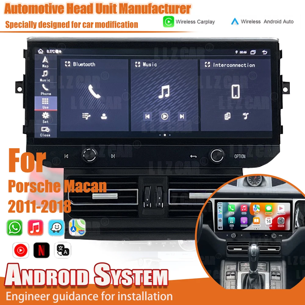 For Porsche Macan 2010-2017 Co-pilot infotainment Android Touch Screen Car GPS Navigatio Stereo Radio Multimedia Player Carplay