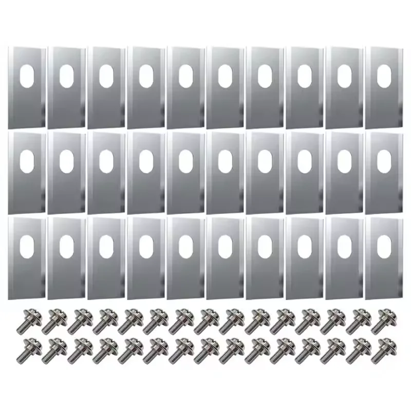 18-90PCS Grass Trimmer Blade Stainless Steel Lawn Mower Cutting Blade W/Screw Kit Replacement for Dreame Lawnmower Accessories