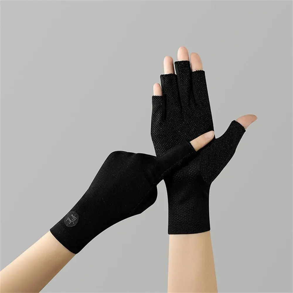 Cotton Sunscreen Gloves Fashion Elastic Slip Resistant Anti-UV Mittens Solid Color Thin Sun Protection Gloves Outdoor