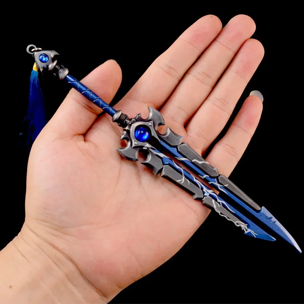 World of Warcraft Game Card, Carver Espada Lâmina, Espada de Duas Mãos, Periféricos, Coleção de Ornamentos Metálicos, Desktop Display Toy, 21cm