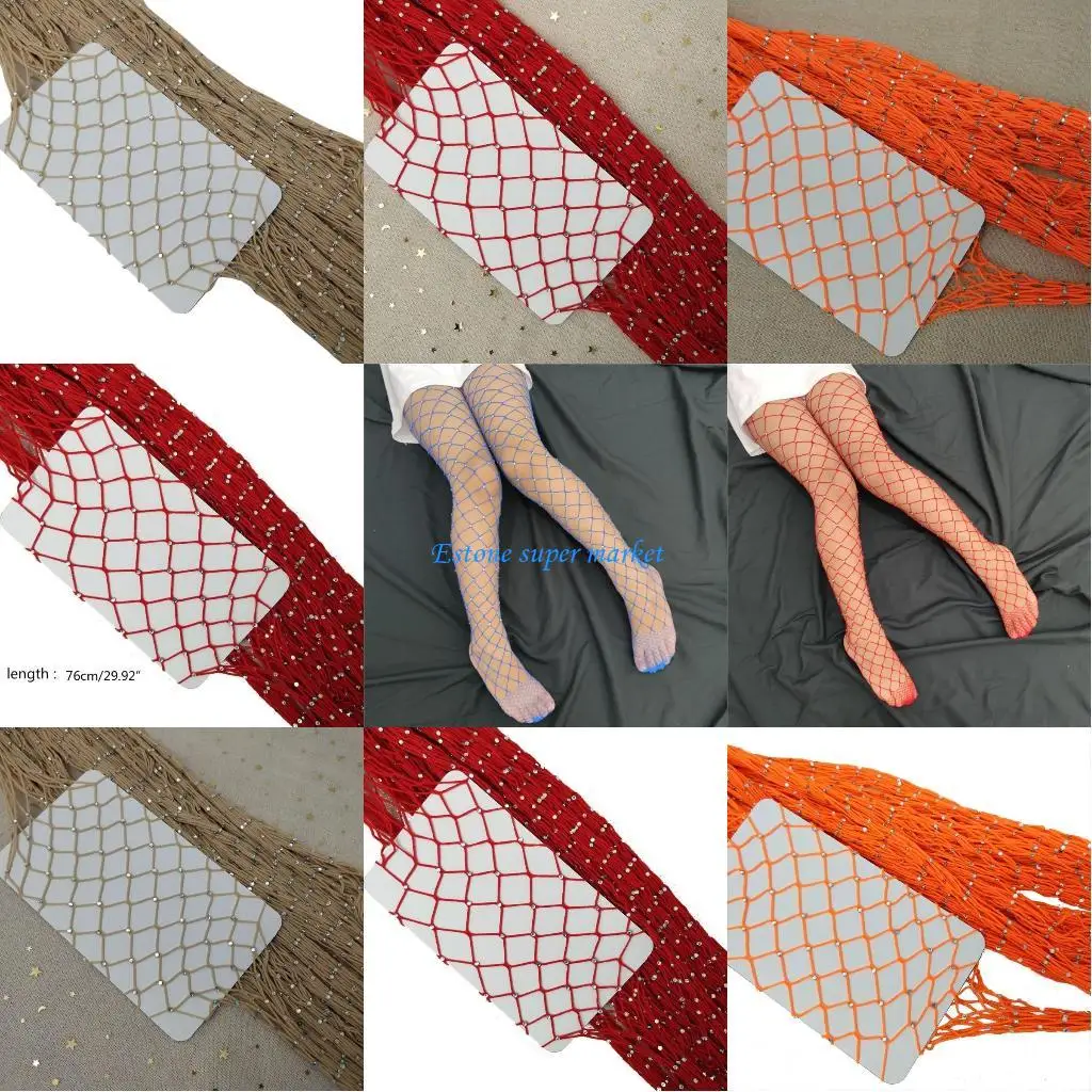 

090B модные детские сетчатые чулки для девочек со стразами и блестящими колготками в сетку