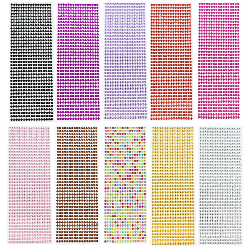 Self Adhesive Rhinestone Crystal Stickers for DIY Handmade Nail Accessories Bags And Shoes Decoration Family Party Supplies