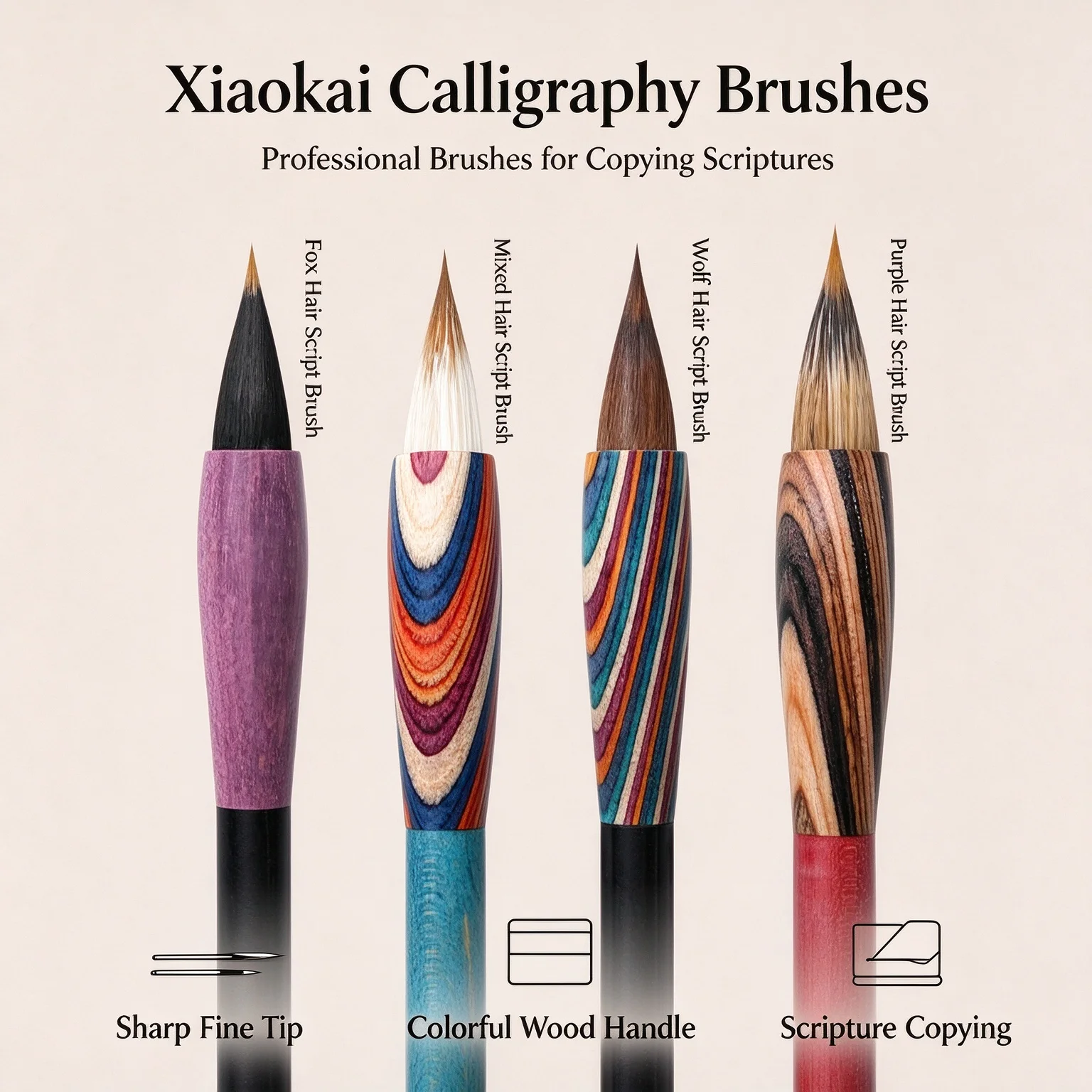 Chicken Spur Brush Small Regular Script Calligraphy Brush Ancient Jin Tang Wolf Hair Mixed Hair Short Tip Copying Brush