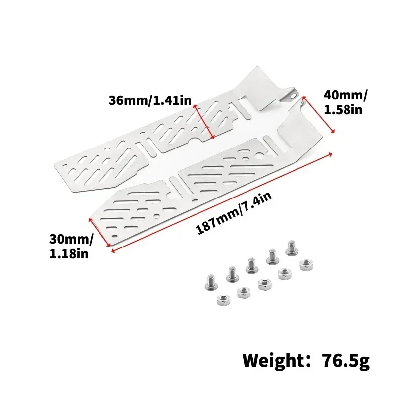 5pcs/2pcs 1/10 RC Chassis Armor Set for TRX-4 Sport Car Stainless Steel Skid Plate for Trxs TRX4 Sport Body Defender