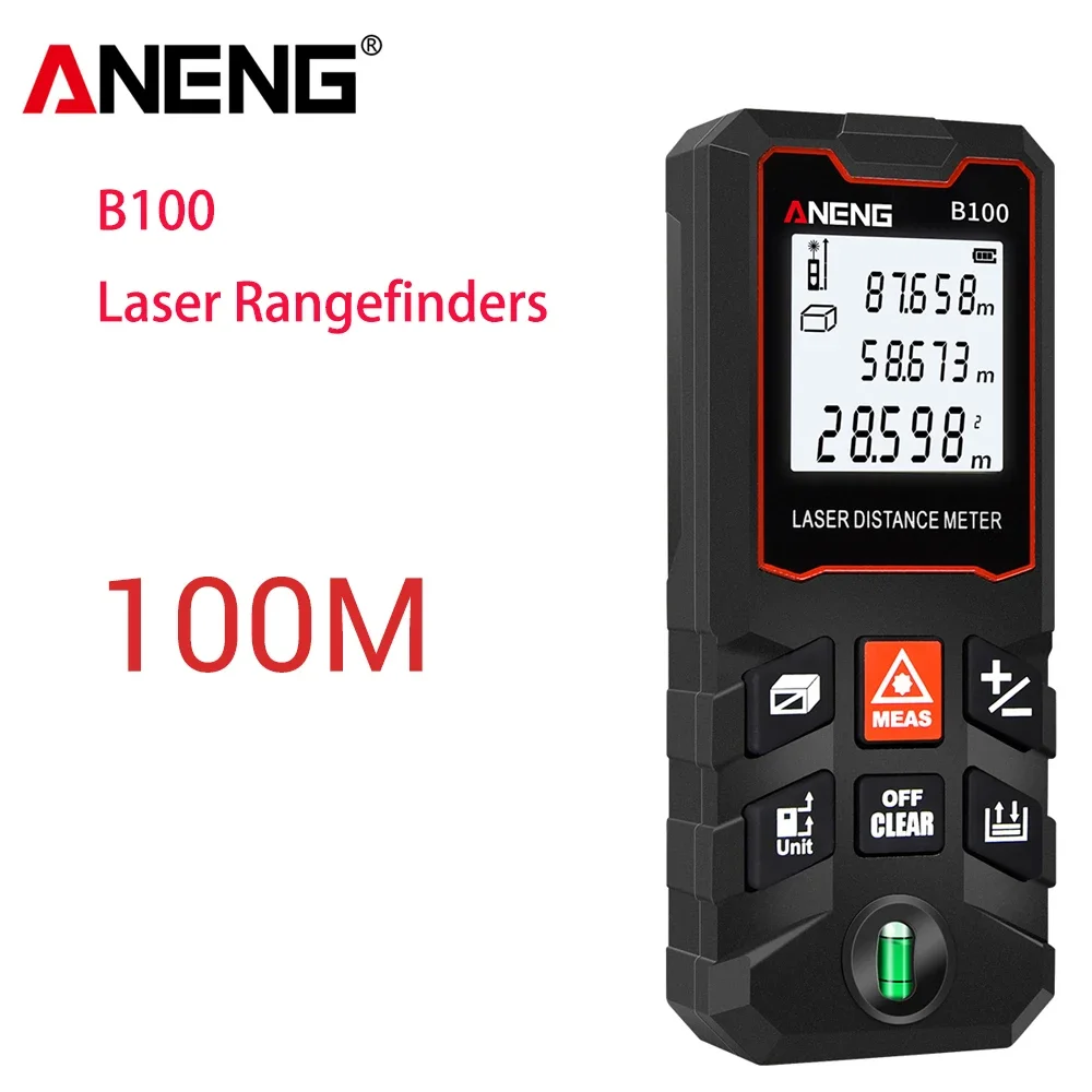 

ANENG B100 Mini Large Screen Laser Rangefinder 100M Laser Distance Meter Infrared High-precision Electronic Ruler Measure Tools