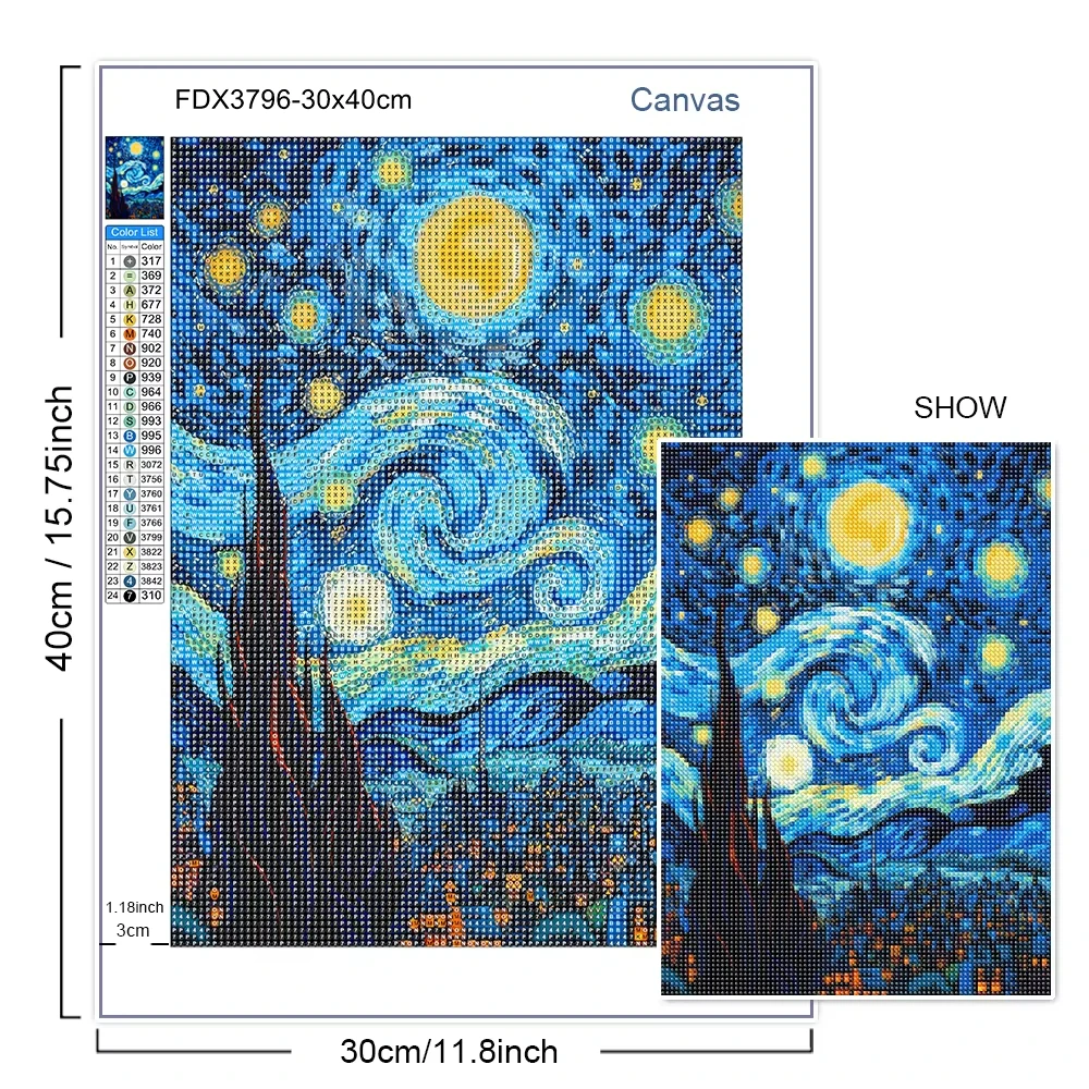 ชุดภาพวาดเพชรแวนโก๊ะ งานฝีมือต - Art Craft Night บทวิจารณ์และราคา