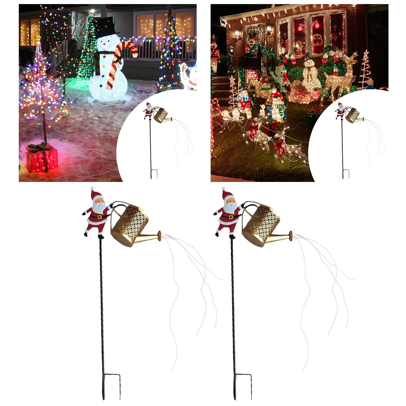 

Солнечная лейка Санта-Клауса, солнечный светильник для чайника, подвесной фонарь, светильники для садового декора