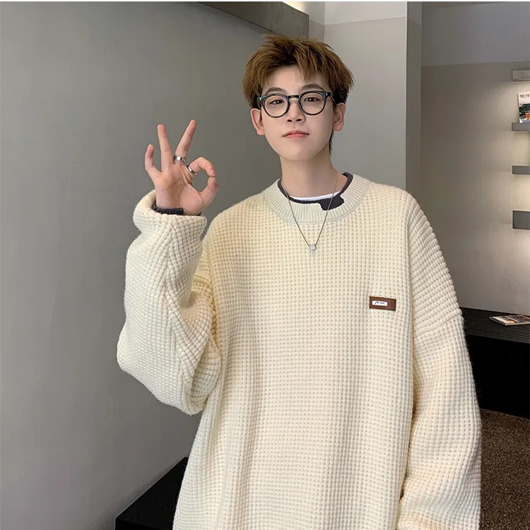 

Высококачественный круглый вязаный свитер Ne из двух предметов, повседневный модный свитер для отдыха для мальчиков-подростков, теплый зимне-осенний топ