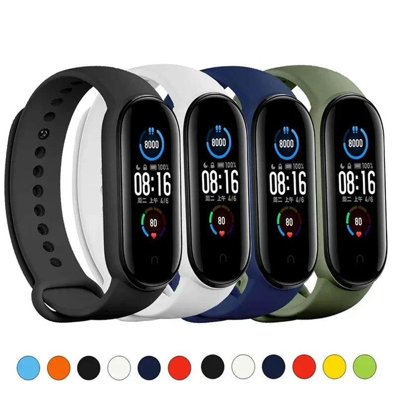 حزام سيليكون لشاومي Mi Band 7 6 Watchbands Miband6 NFC جودة عالية استبدال معصمه correa mi band 7 6 3 4 5 العصابات