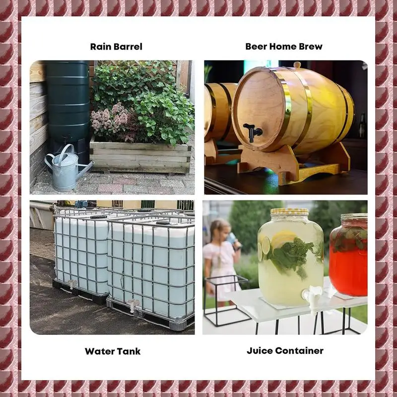 

3/4In Water Butt Tap Plastic Snap-Fit Hosepipe Rain Barrel Water Butts BSP Thread Replacement Water Tap +Brass Nut 1Set