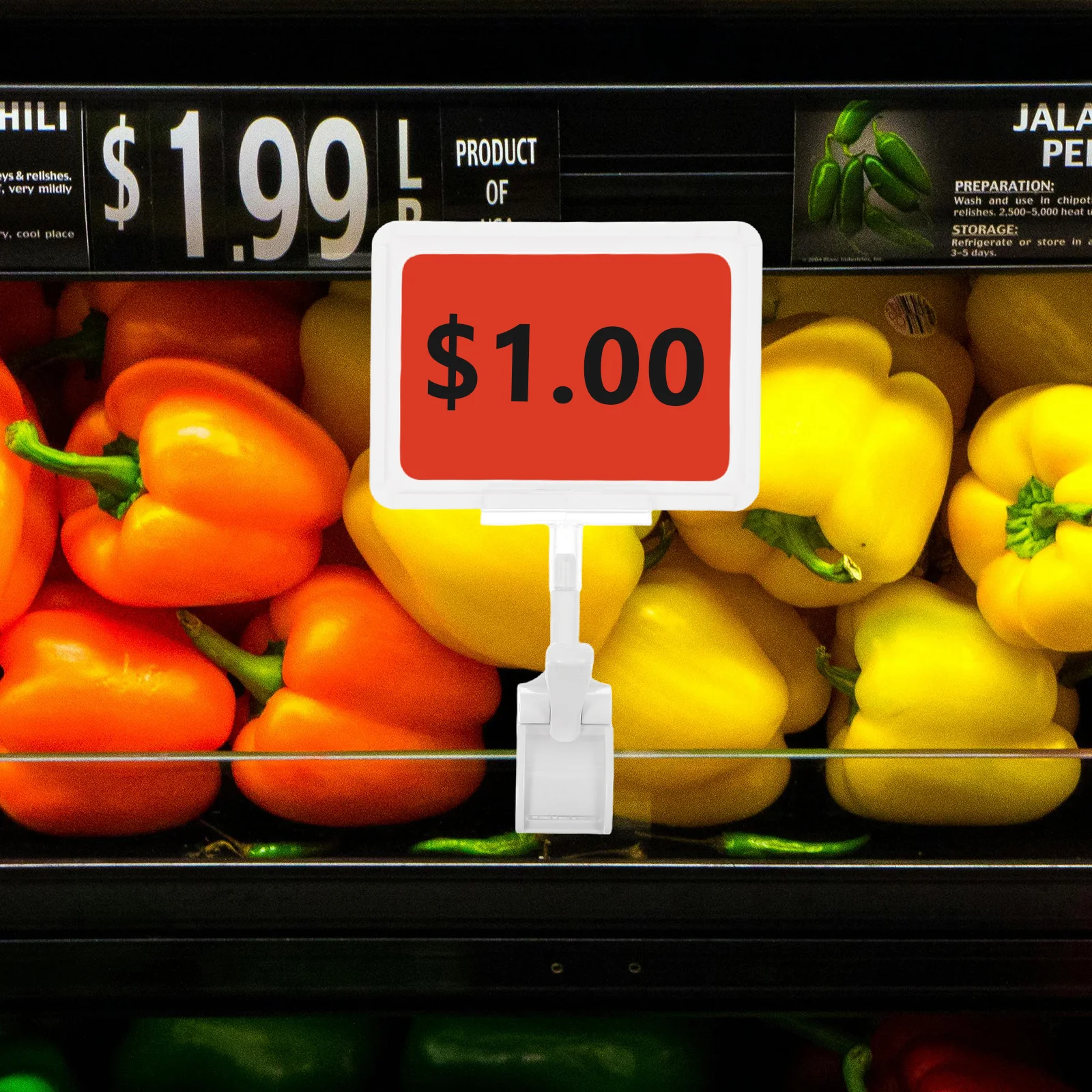 

15Set Double Sided Sign Holder Clips Rotating Clamp for Retail Store Supermarket Sale Tags Sale Signs for Shops