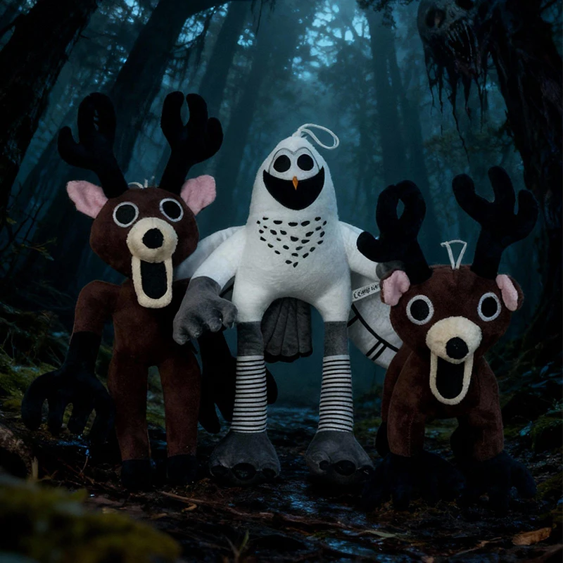 

Плюшевая игрушка Horror Game Merch 99 Nights Lying Moose, жуткая мягкая кукла, уникальный коллекционный подарок для любителей игр, домашний декор
