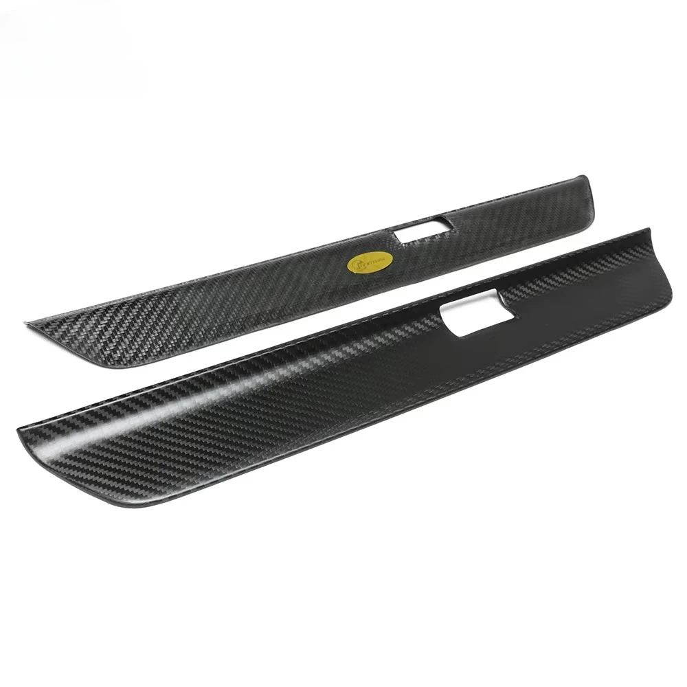 For Tesla Model 3 Highland Performance Dry Carbon Front Door Sill Covers Stick on Lightweight Sports Style