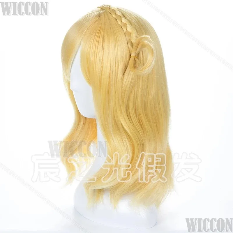 

a7d@Ohara Mari/Mary O'Hara Aqours Love Anime Live Sunshine Cosplay Prop Braid Blonde Wig Length 43cm Women Girls Comic-Con RoleP